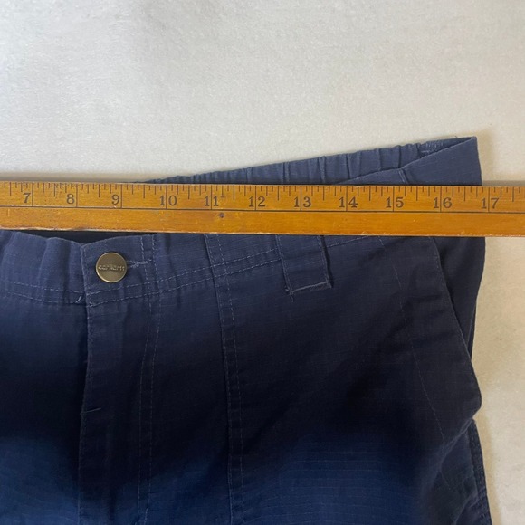 Carhartt Men's Navy Blue Cargo Work Pants Elastic Waist Size Regular M - Picture 7 of 7